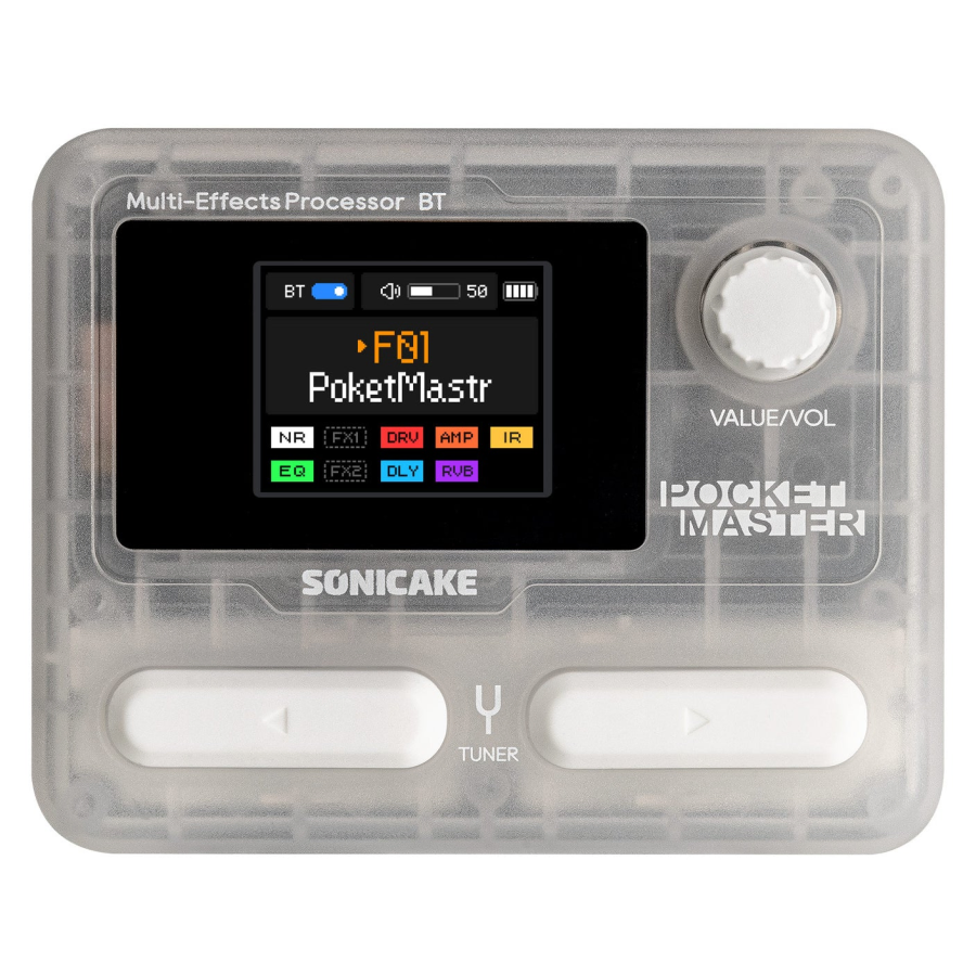 Sonicake QME-10TWH Pocket Master Mini Amp Sim With Effects - Trans White