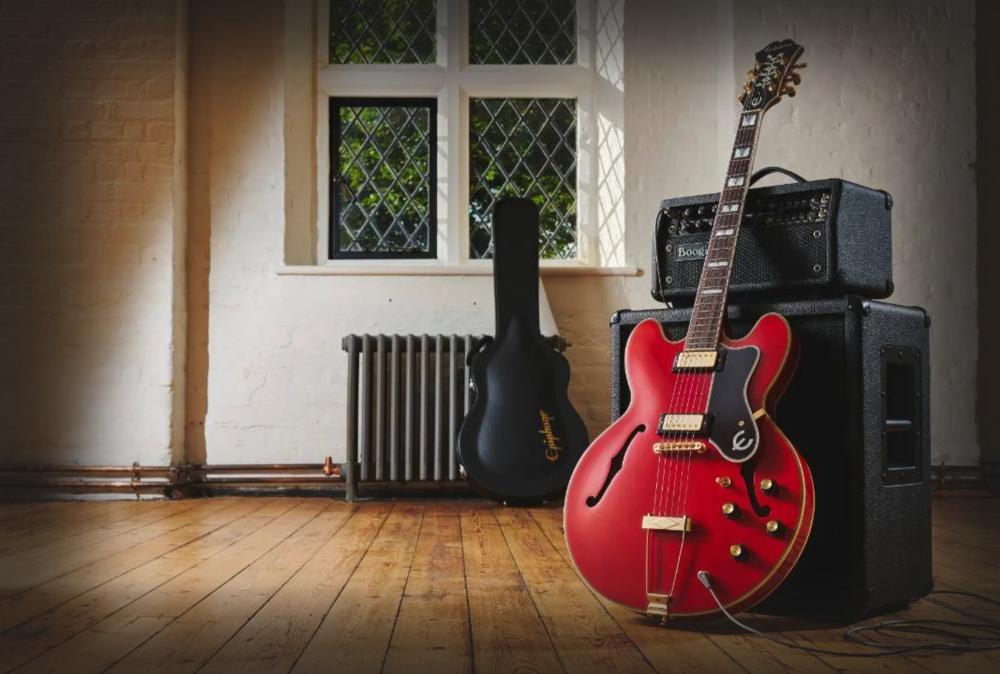 Epiphone Gem Archer Masterbuilt Sheraton Signature Cherry Red-Mooloolaba Music
