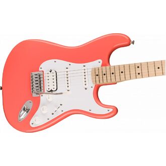 Squier Sonic Stratocaster Hss, Maple Fingerboard, White Pickguard, Tahitian Coral