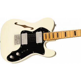 Squier Fsr Classic Vibe '70s Telecaster® Thinline, Maple Fingerboard With Blocks And Binding, Black Pickguard, Olympic White