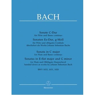 Bach 3 Flute Sonatas Bwv 1020 1031 1033 Flute/Piano