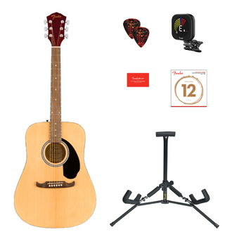 Fender FA-125 Dreadnought Acoustic Guitar Pack Natural, Walnut Fingerboard