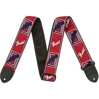 Fender 2" Monogrammed Strap, Red/white/blue For Guitar