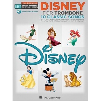 Disney For Trombone Easy Play-Along Bk/Online Audio