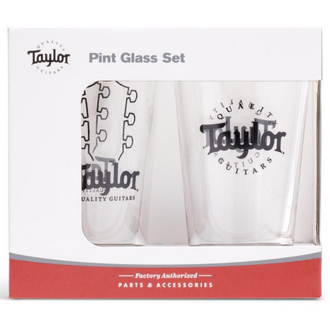 Taylor 16oz Pint Glass Two Pack - Black Logo