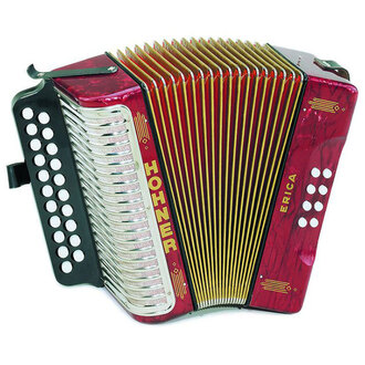 Hohner 16002GC Erica Model D/G Diatonic Accordion In Red