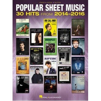 Popular Sheet Music 30 Hits From 2014-16