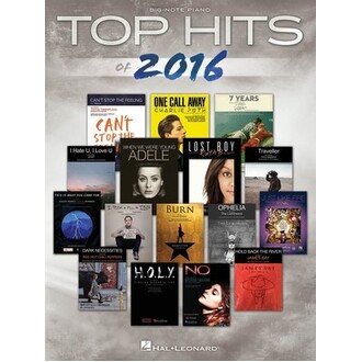 Top Hits Of 2016 Big-Note Piano