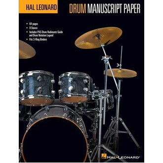 Hal Leonard Drum Manuscript Paper 64pp 8 Stave
