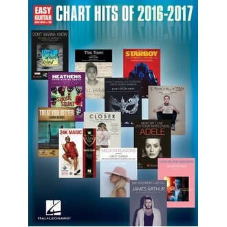 Chart Hits Of 2016-2017 Easy Guitar Notes/Tab
