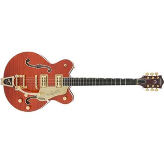 Gretsch G6620tfm Players Edition Nashville Center Block Double-cut With String-thru Bigsby Filter'tron™ Pickups, Tiger Flame Maple, Orange Stain