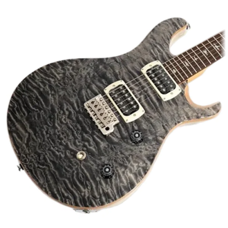 PRS CE24 Quilt LTD ED Charcoal Quilt Top - White Doghair Swamp Ash Back