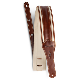Taylor Element 2.5" Leather Guitar Strap - Brown-Cream