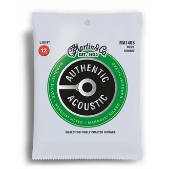 Martin MA140S Authentic Acoustic Marquis Silked 80/20 Bronze Light Guitar String Set (12-54)
