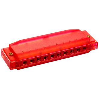 Hohner 5254 Kids Clearly Colourful Translucent Harmonica In Red