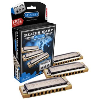 Hohner 532Box3 Blues Harp 3-Pce Harmonica Pro Pack In The Keys C, G, A
