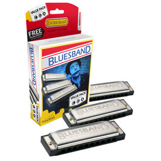 Hohner 559Box3 Blues Band 3-Pce Harmonica Value Pack In The Keys C, G, A