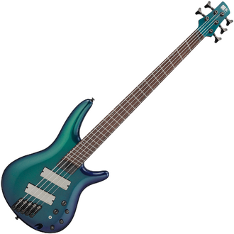 Ibanez SRMS725BCM 5 String Multi Scale Electric Bass, Blue Chameleon