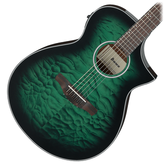 Ibanez AEWC16QA-TEH Acoustic-Electric Guitar - Transparent Emerald