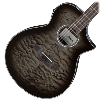 Ibanez AEWC16QA-TKH Acoustic-Electric Guitar - Transparent Black Sunburst