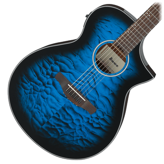 Ibanez AEWC16QA-TLH Acoustic-Electric Guitar - Transparent Blue Sunburst