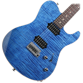 Suhr Oso Basswood Body, Flamed Maple Top, Tremolo - Trans Blue