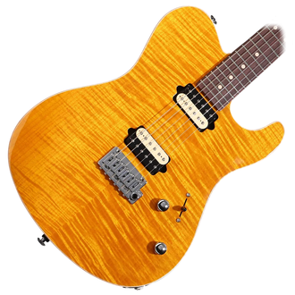 Suhr Oso Mahogany Body, Flamed Maple Top, Tremolo - Trans Amber