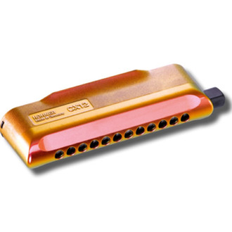 Hohner 7546C Cx12 Jazz Chromatic Harmonica Red To Gold Finish In The Key Of C