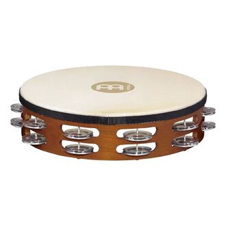 Meinl Percussion 2 Row Headed Recording-Combo Wood Tambourine - Antique Brown - TAH2A-AB