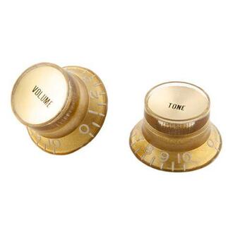 Gibson Top Hat Knobs Gold with Gold Metal Insert (4 Pieces)