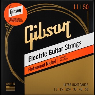 Gibson Flatwound Electric Guitar Strings Ultra-Light Gauge 11-50