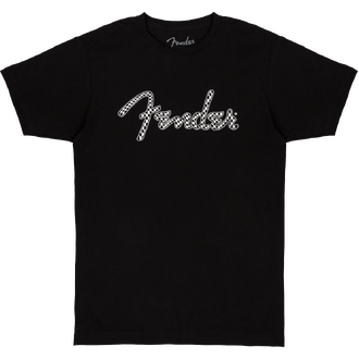 Fender Spaghetti Wavy Checker Logo T-Shirt, Black M