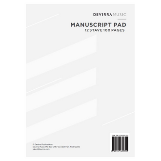 Devirra Music Manuscript Pad 12 Stave 100 page