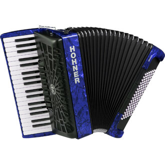 Hohner A16742 Bravo III 96 Bass Chromatic Accordion In Blue Pearl