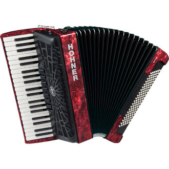 Hohner A16832 Bravo III 120 Bass Chromatic Accordion In Red Pearl