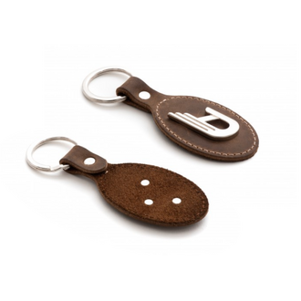 Duesenberg Genuine Leather Keychain Ring - Brown