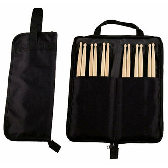 Maxtone Drum Stick Package - Stick Bag & 6-Pairs of 5A Wood Tip Drumsticks