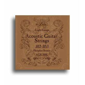 Aria AGS200L Phosphor Bronze Light Gauge Guitar String Set (12-53)