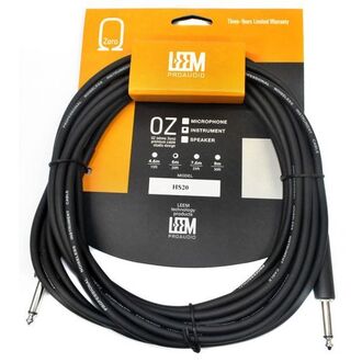 Leem 20ft Heatshrink Instrument Cable (1/4" Straight Plug - 1/4" Straight Plug)