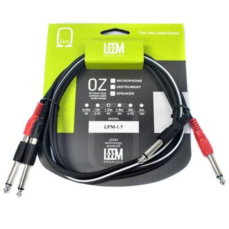Leem 1.5m Interconnect Cable (2 X 1/4" Mono Plugs - 2 X RCA Jacks Or 2 X 1/4" Mono Plugs - 2 X 1/4" Mono Plugs)