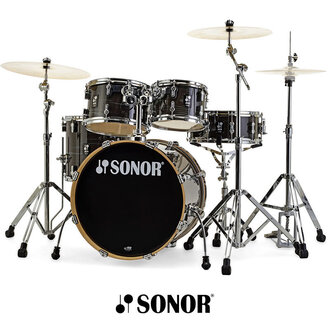 Sonor AQ1 Stage 22" Drum Kit w/Hardware - Wood Grain Black