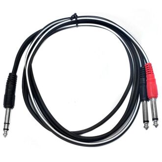 Leem 5ft Y-Cable (1/4" Straight TRS - 2 X 1/4" Straight TS)