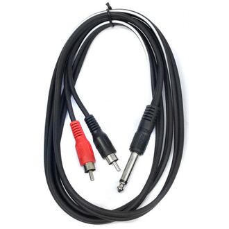 Leem 5ft Y-Cable (1/4" Straight TS - 2 X RCA Plugs)