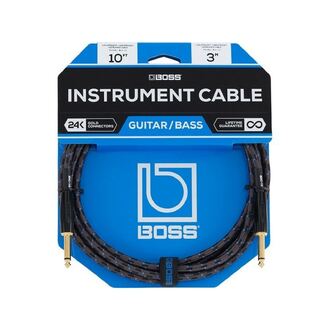 BOSS BIC-10 Instrument Cable 10ft SS  10ft / 3m - Straight/Straigh