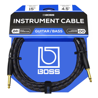 BOSS BIC-15 Instrument Cable 15FT SS 15FT / 4.5m - Straight/Straight