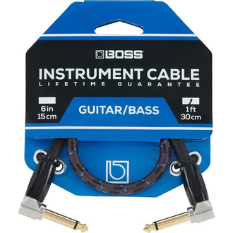 BOSS BIC-1AA Instrument Cable 1ft AA  1ft / 30cm - Angled/Angled 1