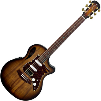 Cole Clark Thinline True Hybrid HSS Grand Auditorium Blackwood R, Sunburst