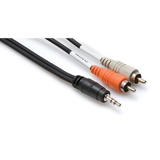 Hosa CMR203 Stereo Breakout, 3.5 mm TRS to Dual RCA, 3 ft