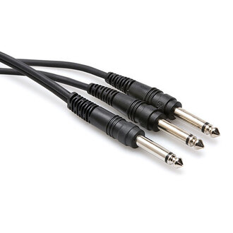 Hosa CYP103 Y Cable, 1/4 in TS to Dual 1/4 in TS, 3 ft
