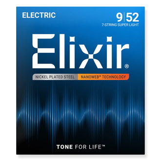 Elixir 12007 Nanoweb 7-String Electric Super Light 9-52
